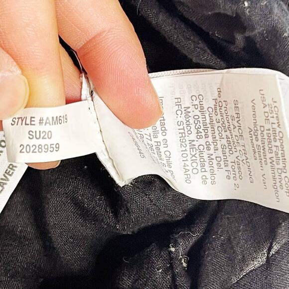 J Crew Womens XS Black Eyelet Pom Pom Top Ruffle Sleeveless Cotton Poplin Blouse - Picture 12 of 13